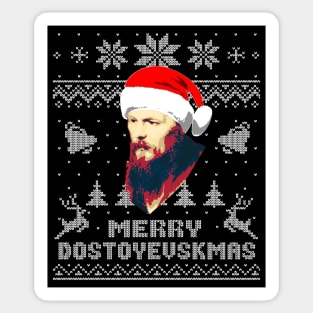 Fyodor Dostoevsky Funny Christmas Sticker